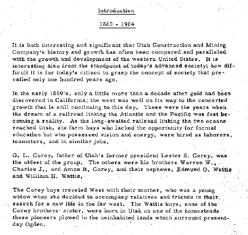 Utah Construction Company History By E R Lubbers Digital Collections